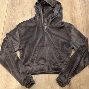 Skims brown velour zip up jacket